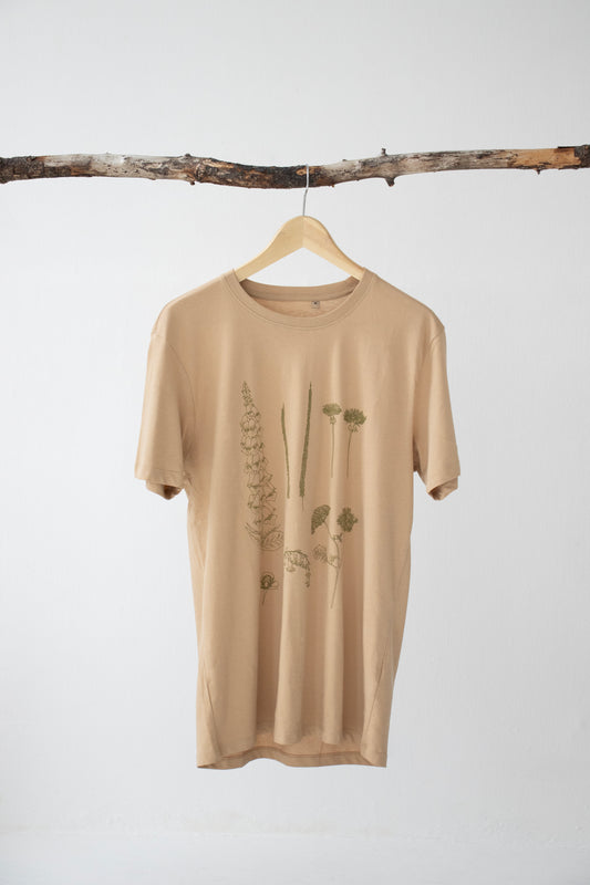 Sand vegan wildflower T-shirt