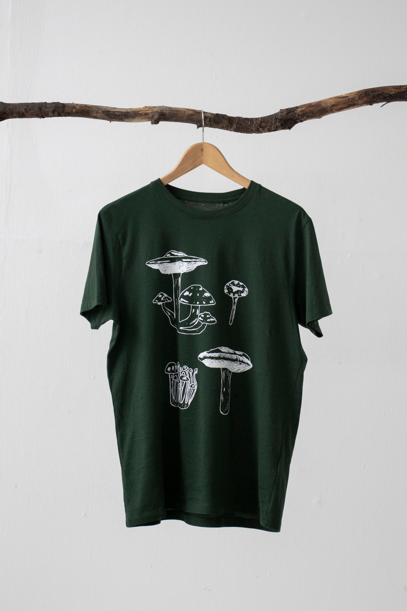 Green vegan mushroom T-shirt